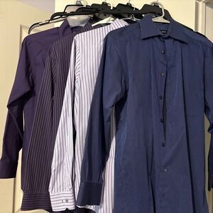 Sophisticated Blue and Purple Dress Shirts for Business Wear. All for 20.